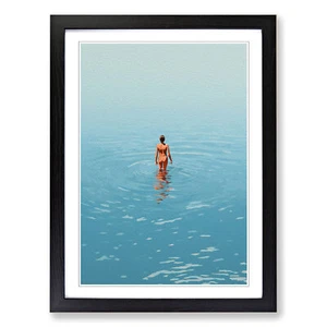 Schwimmen Minimalismus Nr.3 Wandbild Kunstdruck gerahmt Leinwand Bild Poster Deko - Bild 1 von 8