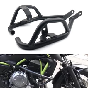2x Carbon Steel Engine Guard Crash Bar For Kawasaki Z650 Z650RS 2017-2023 Black - Picture 1 of 8