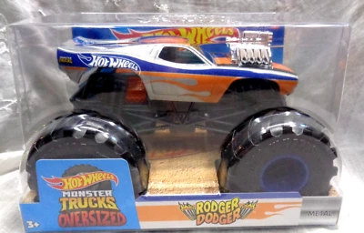 Hot Wheels MONSTER TRUCKS OVERSIZED 1:24 Metal ~ RODGER DODGER ~ Brand New! - Image 1 of 4