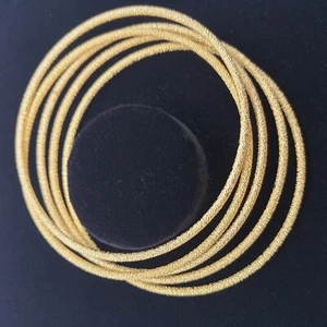 Premier Designs circles of Love 5 sparkle gold flaked bangle bracelets round - Picture 1 of 8