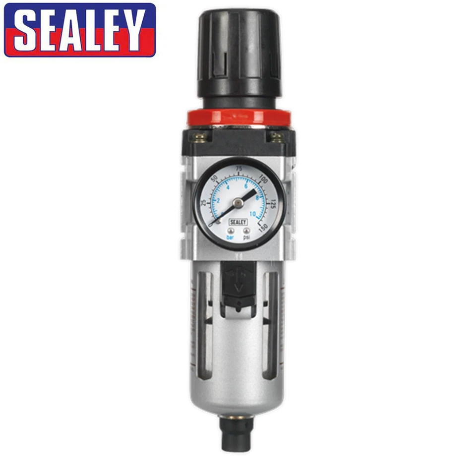 Sealey SA2001/FR Air Line Compressor Pressure Filter Regulator + Gauge 3/8" BSP - Image 1 of 1