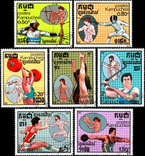 Kambodscha gestempelt Satz Sport 1987 Olympia Olympische Spiele Sportarten