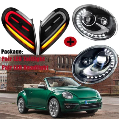 Pair LED Headlight Assembly with LED Taillights For Volkswagen VW Beetle 13-19 - Image 1 of 4