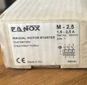 M-2.5-35005...FANOX MANUAL MOTOR STARTER 35005 - Picture 1 of 2