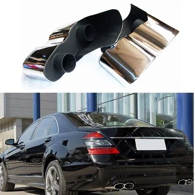 Punta de tubo de escape silenciador 2 piezas para Mercedes Benz W221 S500 S550 S600 S63 S65 Foto 1 de 4