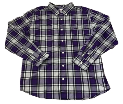 Camisa Gymboree Para Hombre Grande A Cuadros Púrpura Informal Abotonada L/S Foto 1 de 2