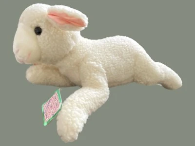 Vtg 1985 Applause White Plush Lamb Lying Down Easter Stuffed Animal Toy - Image 1 of 4