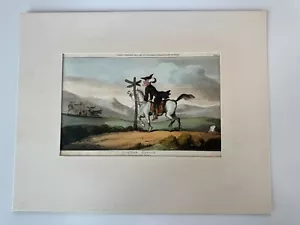 Antique Etching - Doctor Syntax losing his way, 1812 print by Thomas Rowlandson - Picture 1 of 3