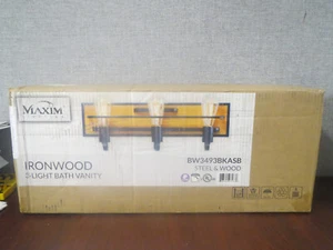 Maxim Lighting Ironwood 3-Light Bath Vanity NOB - Picture 1 of 4