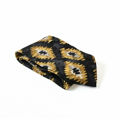 Gravata masculina Hugo Boss de seda com estampa geométrica feita na Itália - Imagem 1 de 4