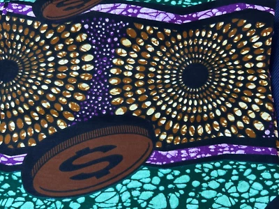 NEW Anningtex African Fabric 6 Yds Wax Multicolor Print Cotton 44" Wide Nigeria - Image 1 of 4