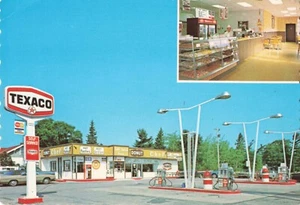 Mackinaw City, Michigan Continental Postcard Donut Chef Texaco c 1975    Z9 - Picture 1 of 2