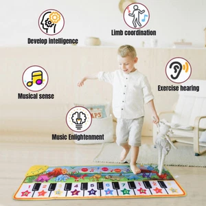 For 1 2 3 4 5 6 Year Old Girls Boy Toys Musical Piano Mats, Kids Dance Mat Gifts - Picture 1 of 12