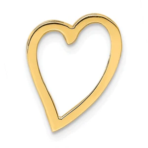 Avariah Solid 14K Yellow Gold Polished Heart Chain Slide - 20.25mm - Picture 1 of 5