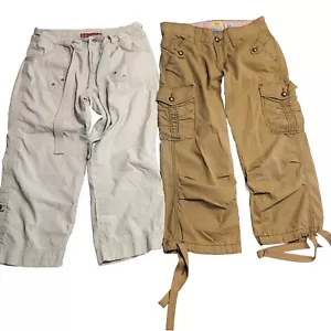 (2) Paar Gr. 5 Vintage Levi's & SO Cargo Capri Hose EUC Strand Wandern hellbraun - Bild 1 von 20