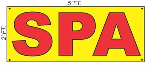 Insegna Striscione Spa Gigante 2x5 Giallo e Rosso Luminoso Alta Visibilità! - Foto 1 di 2