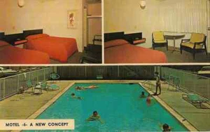 "The Motel - 6 - A New Concept Motel Chain" Advertising Postcard - Picture 1 of 2