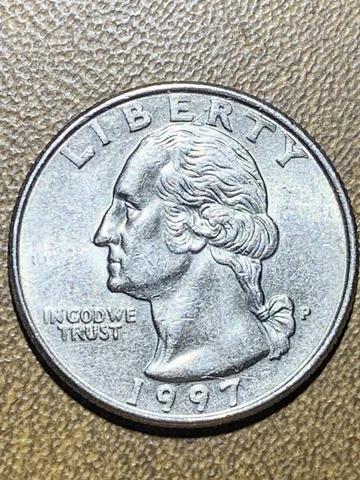 1997  George Washington Quarter,die Crack Obverse Circulated  Condition Cover