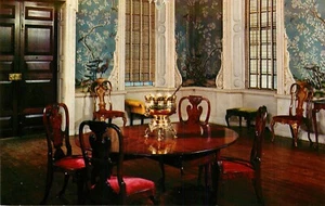 Cartolina Interno Coloniale WIliamsburg Luogo del Governatore Sala Cena Non Spedita - Foto 1 di 2
