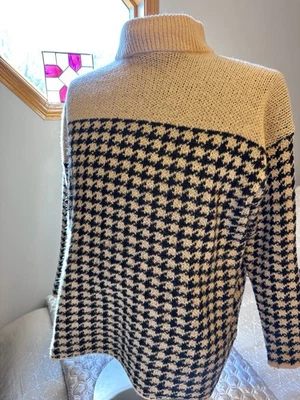 Suéter para mujer AGB pata de gallo a cuadros marrón negro talla 1XL Foto 1 de 4