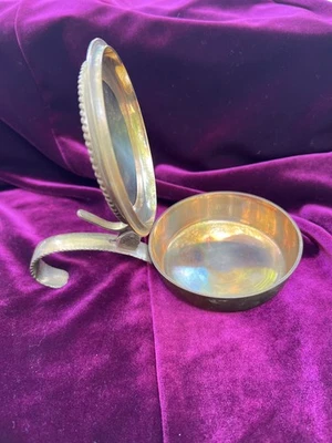 Vintage Brass Covered Ashtray / Incense Burner with Handle – Made in India - Image 1 of 4