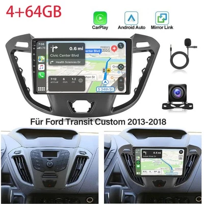 4+64GB ANDROID 15 AUTORADIO GPS Carplay DSP BT Für Ford Transit Custom 2013-2018 - Bild 1 von 4