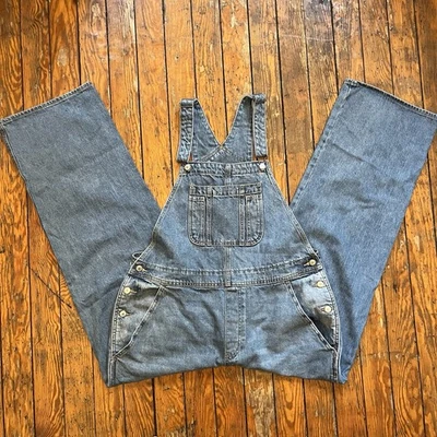 Mono holgado vintage azul marino de pierna ancha para mujer 16 alto denim años 90 Y2K Foto 1 de 4