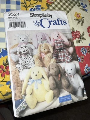 9524 Simplicity Crafts Uncut Bear, Rabbit & Dog 2000 - Image 1 of 4