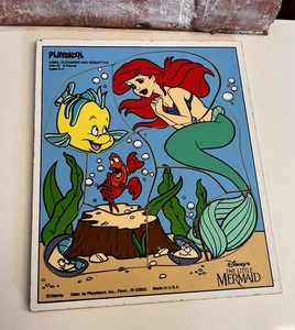 Playskool Wooden Puzzle VINTAGE Disney Little Mermaid ages 2-5 made In USA - Picture 1 of 4