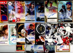 Lote de 19 tarjetas autógrafos y reliquias de béisbol Topps/Bowman/Hoja (CC) - Imagen 1 de 1