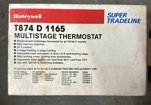 T874 D 1165 HONEYWELL MULTISTAGE THERMOSTAT 24V 2 STG HEAT/2 STG COOLING - Picture 1 of 6