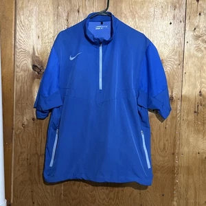 Nike Jacke Herren XL Blau Weiß Pullover Sideline Fußball Trainer Golf Windshirt. - Bild 1 von 6