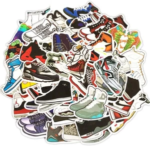 50 Pcs Basketball Shoe Stickers for Water Bottle Hydroflask Bike Computer - Picture 1 of 7