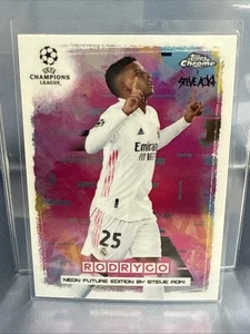 2020-21 Topps Chrome X Steve Aoki UCL Neon Futures Rodrygo #NF-R - Picture 1 of 2