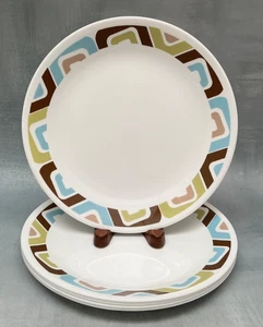 5 Corelle SQUARED Mod Geometric Pattern Luncheon Plates 8 1/2” - Picture 1 of 2