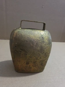 VINTAGE ANTIKE 6" HOHE METALL KUHGLOCKE - Bild 1 von 3