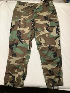 USGI BDU Cargo Pants Large Mens Woodland Camo Ripstop Hot Weather 90s Vintage - Picture 1 of 11