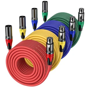 Cavo XLR 50ft 4 Confezioni - Cavo Microfonico Bilanciato Premium con 3 Pin XLR Mal... - Foto 1 di 7