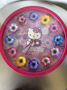 HELLO KITTY WANDUHR Sanrio Vintage Blumen rosa, schwer zu finden - Bild 1 von 8