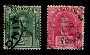 Sarawak 1918 2c, 4c Sir Charles Vyner Brooke SG51, 53 Used - Bild 1 von 1
