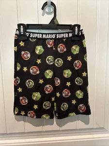 Children’s Super Mario Pajama Shorts Size 4 Boys Black Polyester PreOwned - Picture 1 of 4