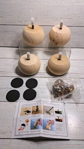 2 Zoll Brötchenfüße für Möbel unbehandeltes massives Hartholz runder Ottomane/Couch/Sofa - Bild 1 von 7