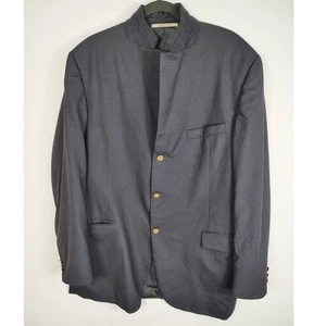 Burberry London Mens Suit Jacket 100% Wool Gold Button Dark Navy 46 Long FLAW - Bild 1 von 9