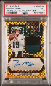 2023 Tanner McKee Select Rookie Patch Auto Gold SP /10 Eagles Rookie PSA 9 RPA - Picture 1 of 3