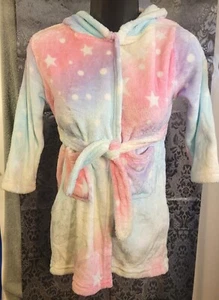 Girl's multicolor 2 pocket unicorn bathrobe size 3/4t - Picture 1 of 4
