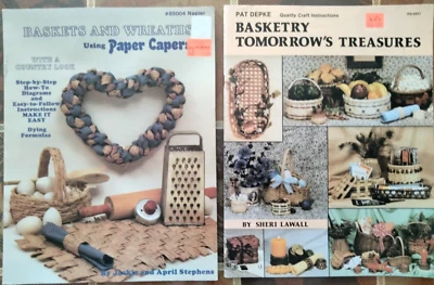 2 vintage basketry pattern booklets, Tomorrow's Treasures, Baskets & Wreaths - Image 1 of 3