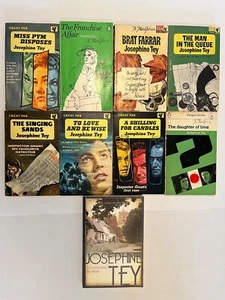 x8 Book LOT Vintage Josephine Tey Set Miss Pym Disposes The Singing Sands Bundle - Picture 1 of 4