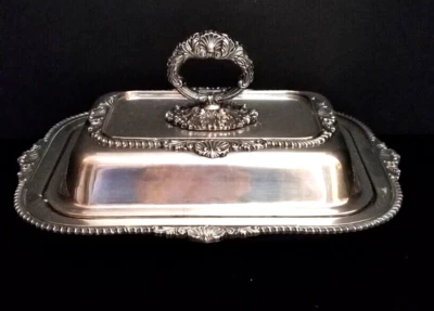King George EPC Silverplated Covered Serving Dish / Lid. Vintage. 13 x 9 inch. - Image 1 of 4
