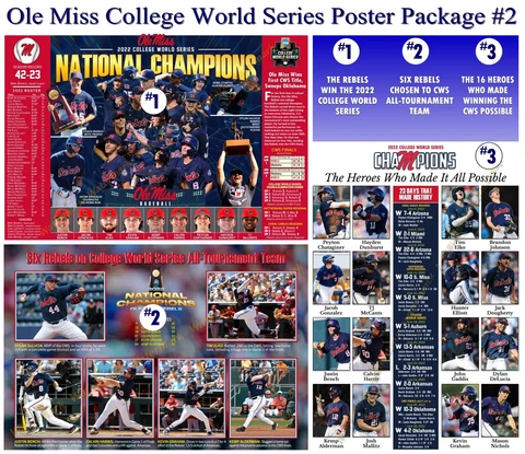 OLE MISS 2022 COLLEGE WORLD SERIES PACKAGE #2 — THREE COMMEMORATIVE POSTERS Cover