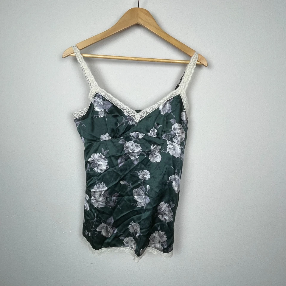 Ограниченный Y2K Fairycore камзол верхний зеленый серый шелк хлопок размер M - Изображение 1 из 4